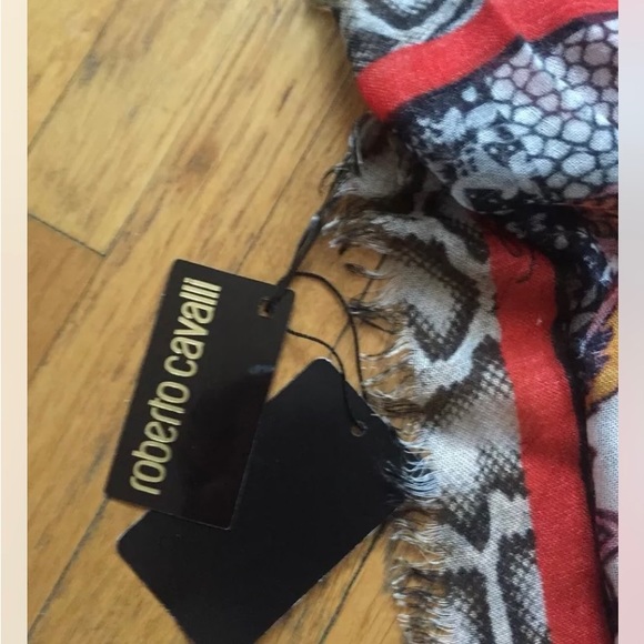 Authentic ROBERTO CAVALLI Shawl Wrap Scarf Cashmere Blend Multicolored 140x140 - Picture 5 of 5